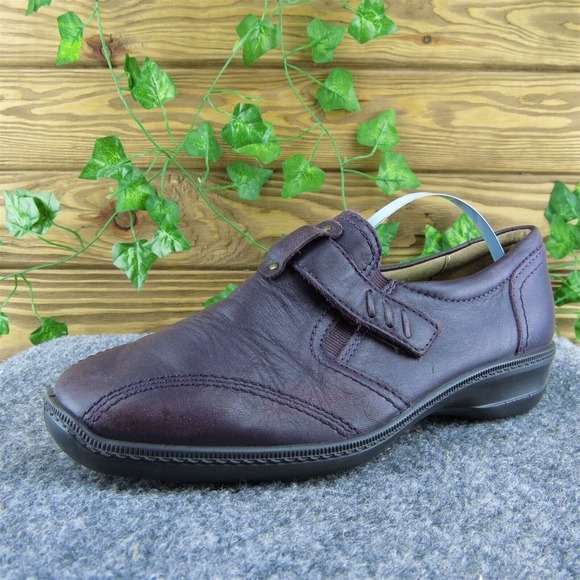 Hotter Women Loafer Shoes Purple Leather Hook & Loop Size 6‎ Medium - Picture 1 of 9